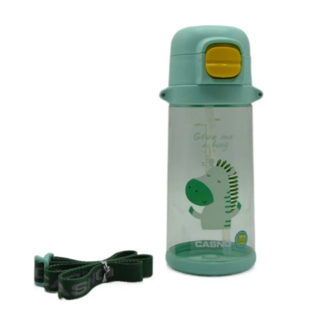 Бутылка для воды Casno 690 мл KXN-1219 Зеленая (Зебра) с трубочкой TRITAN (KXN-1219_Green)