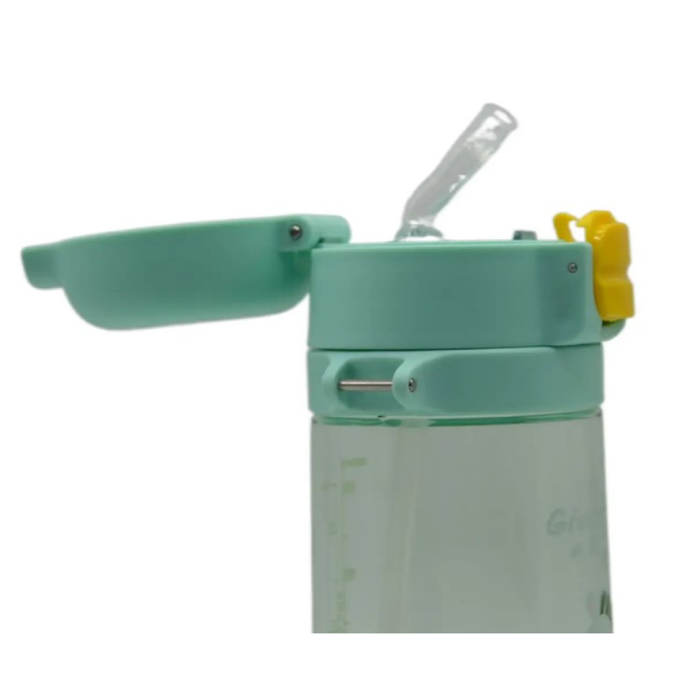 Бутылка для воды Casno 690 мл KXN-1219 Зеленая (Зебра) с трубочкой TRITAN (KXN-1219_Green)