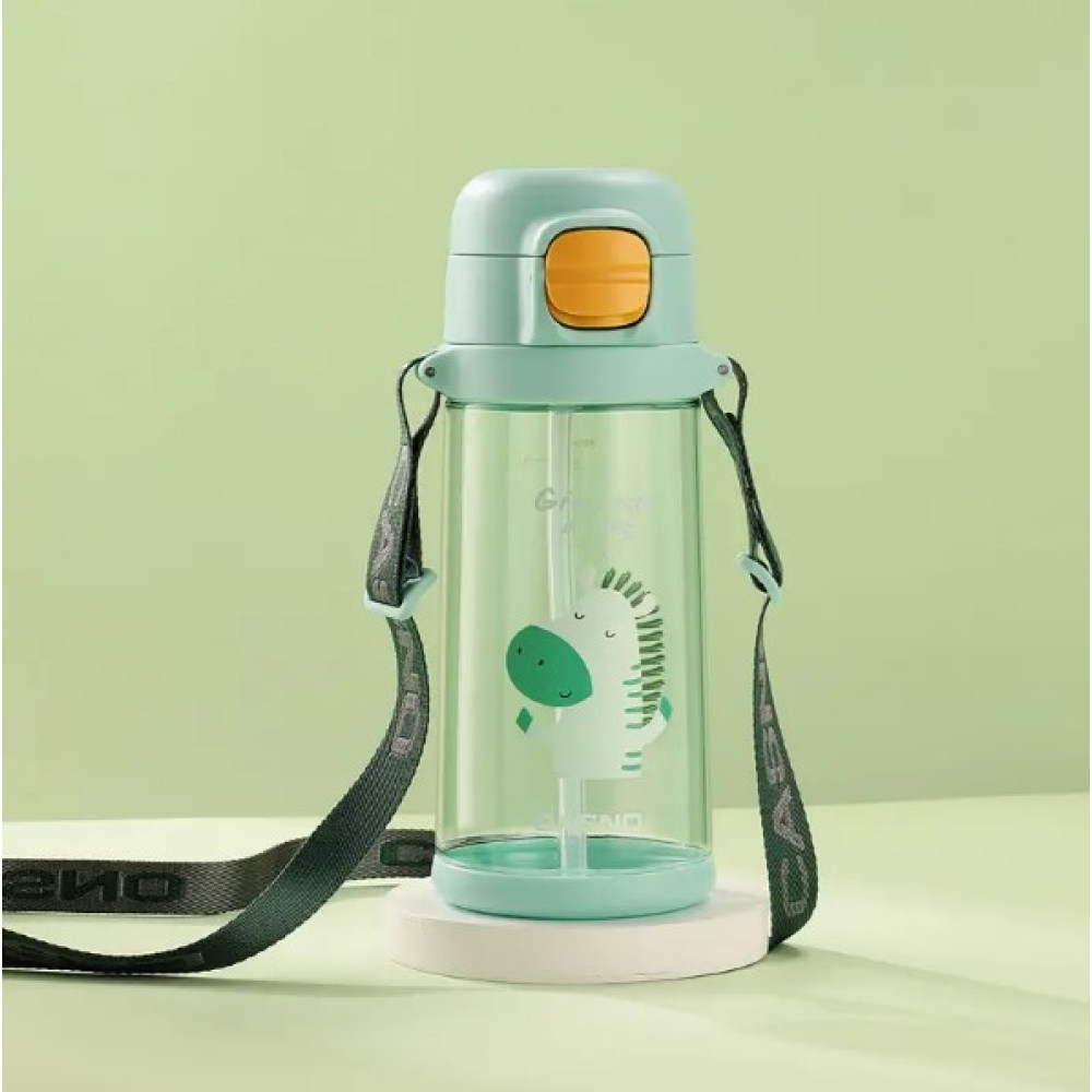 Бутылка для воды Casno 690 мл KXN-1219 Зеленая (Зебра) с трубочкой TRITAN (KXN-1219_Green)