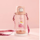 Бутылка для воды Casno 690 мл KXN-1219 Розовая (Свинка) с трубочкой (KXN-1219_Pink)