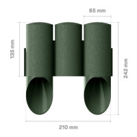 Газонна огорожа Cellfast MAXI 2.1 м зелений 3 елементи 34-012