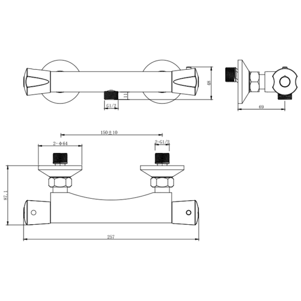 Смеситель для душа Corso PIAVE EG-2D187C (9663300)