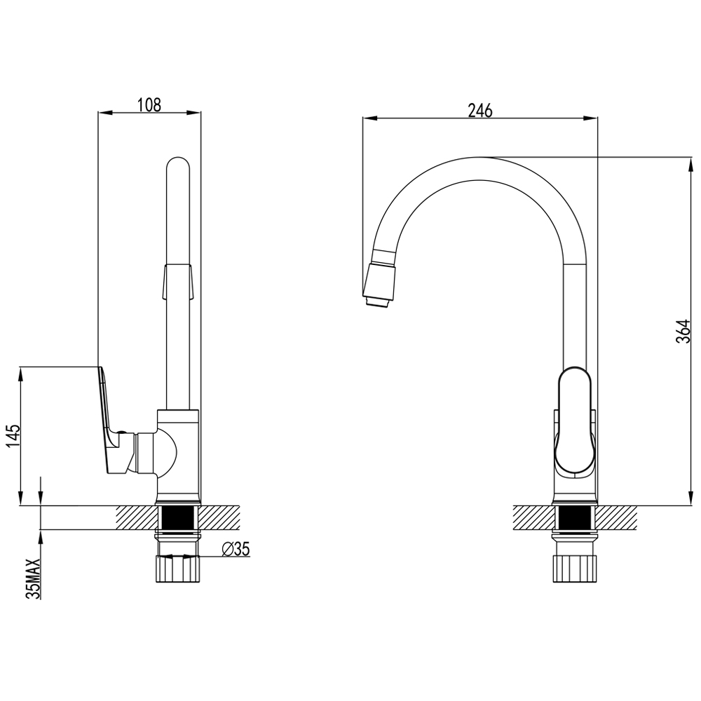 Змішувач для кухні Corso MARMORE DB-4B138C
