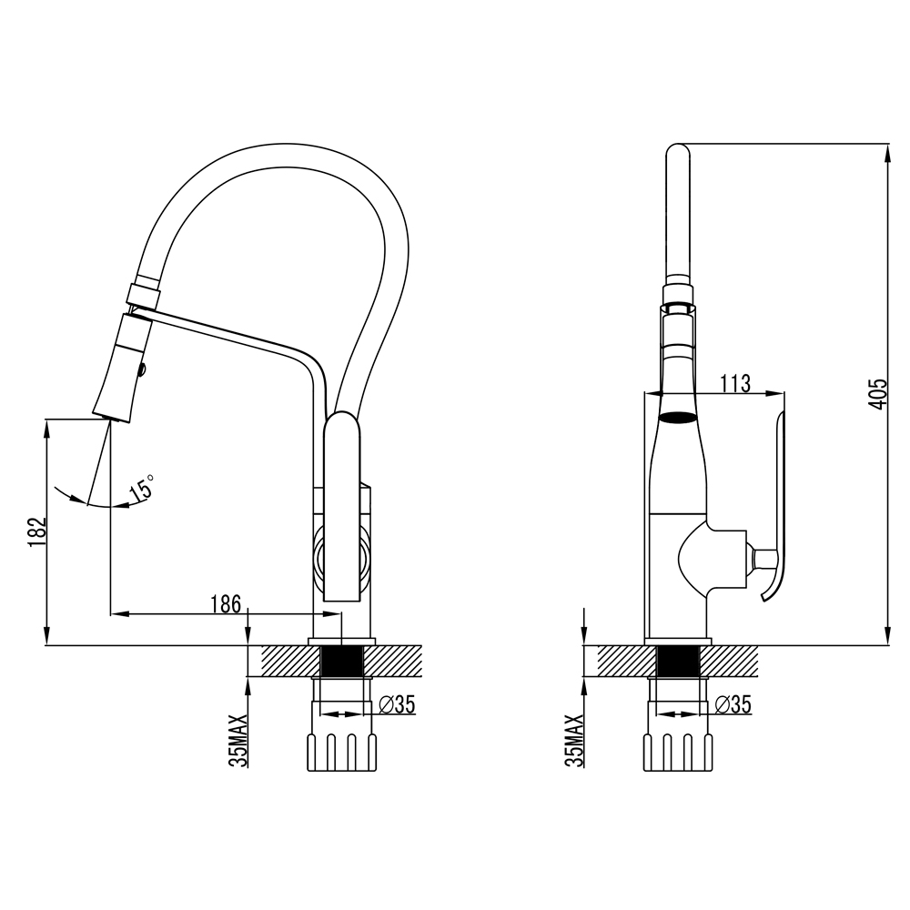 Змішувач для кухні Corso ADDA EB-4B519C