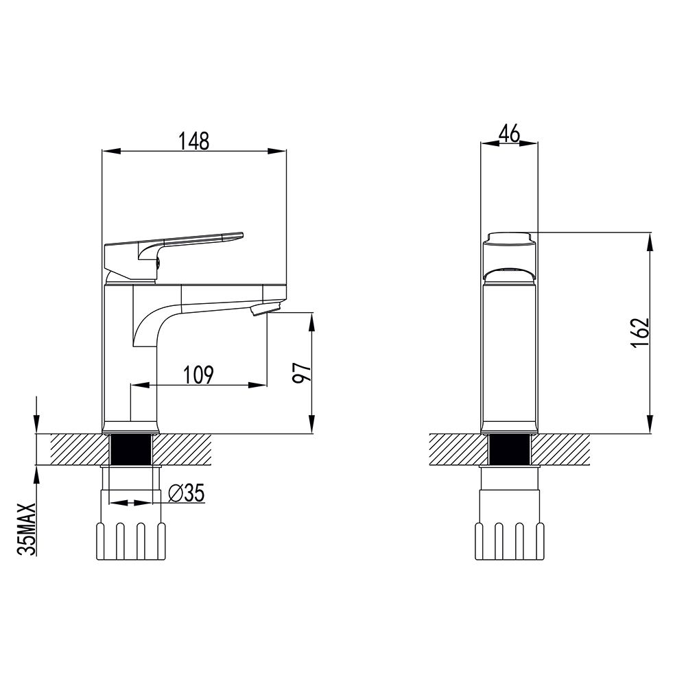 Смеситель для раковины Corso MARMORE DB-1A138C