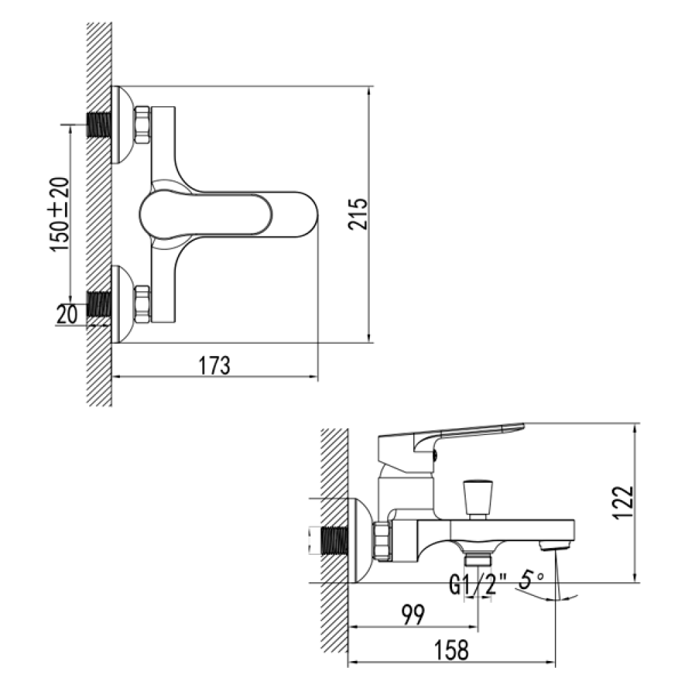 Змішувач для ванни Corso DB-1C138C