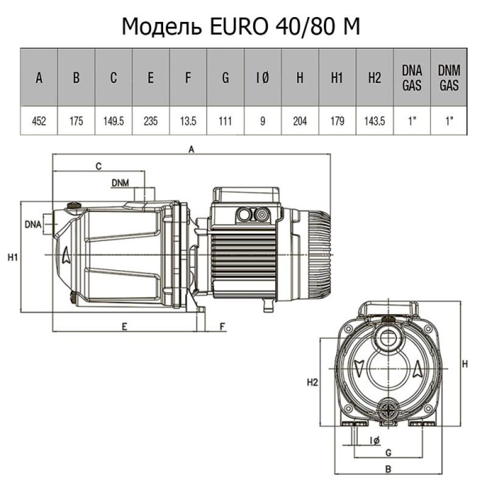 Відцентровий насос DAB EURO 40/80M