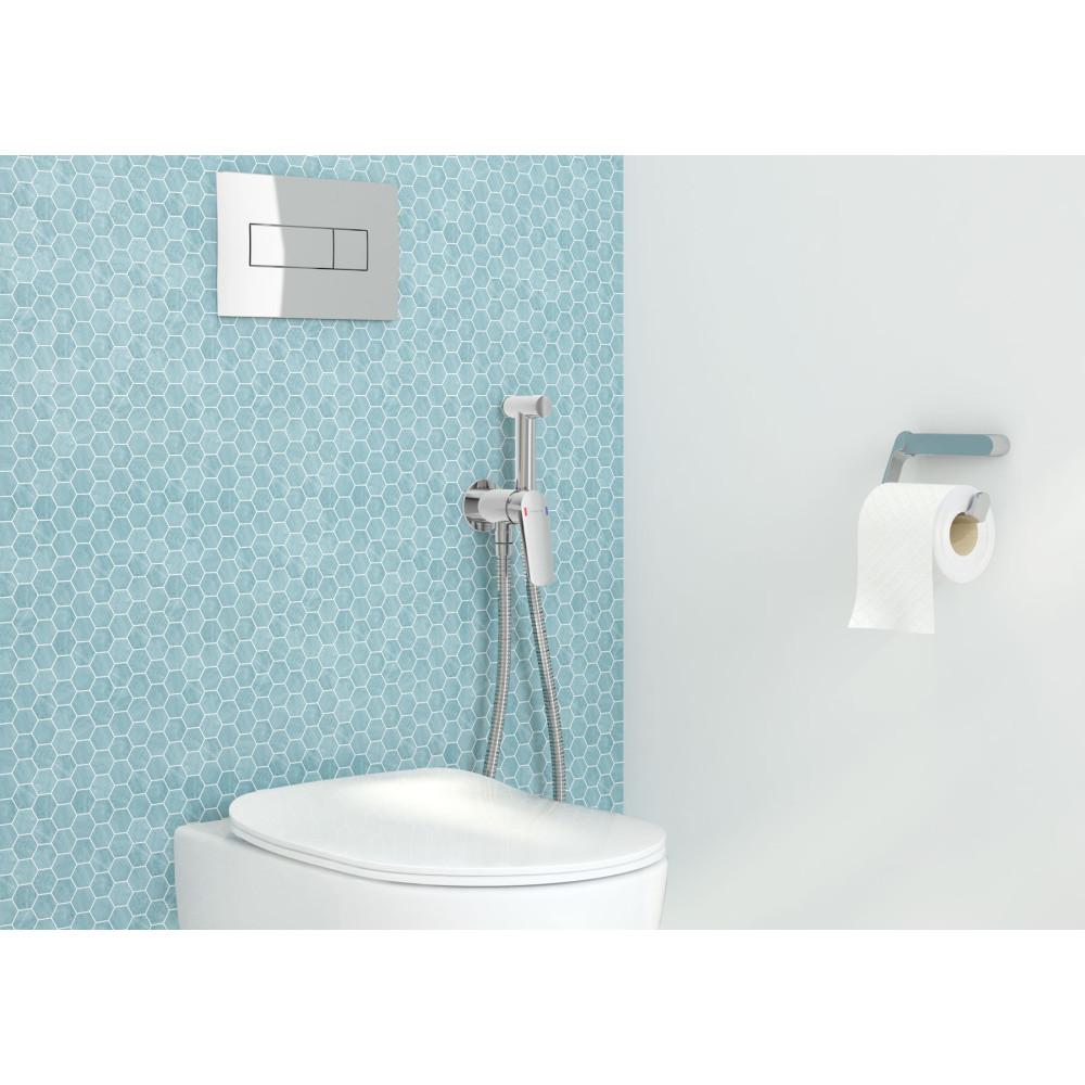 Інсталяція Deante Peonia 6 в 1 біла (панель змиву + унітаз з сидінням Soft Close + звукоізолююча прокладка) CDES6ZPW