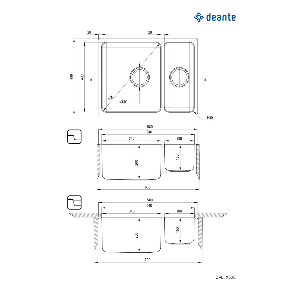Кухонна мийка DEANTE Egeria ZPE_050C