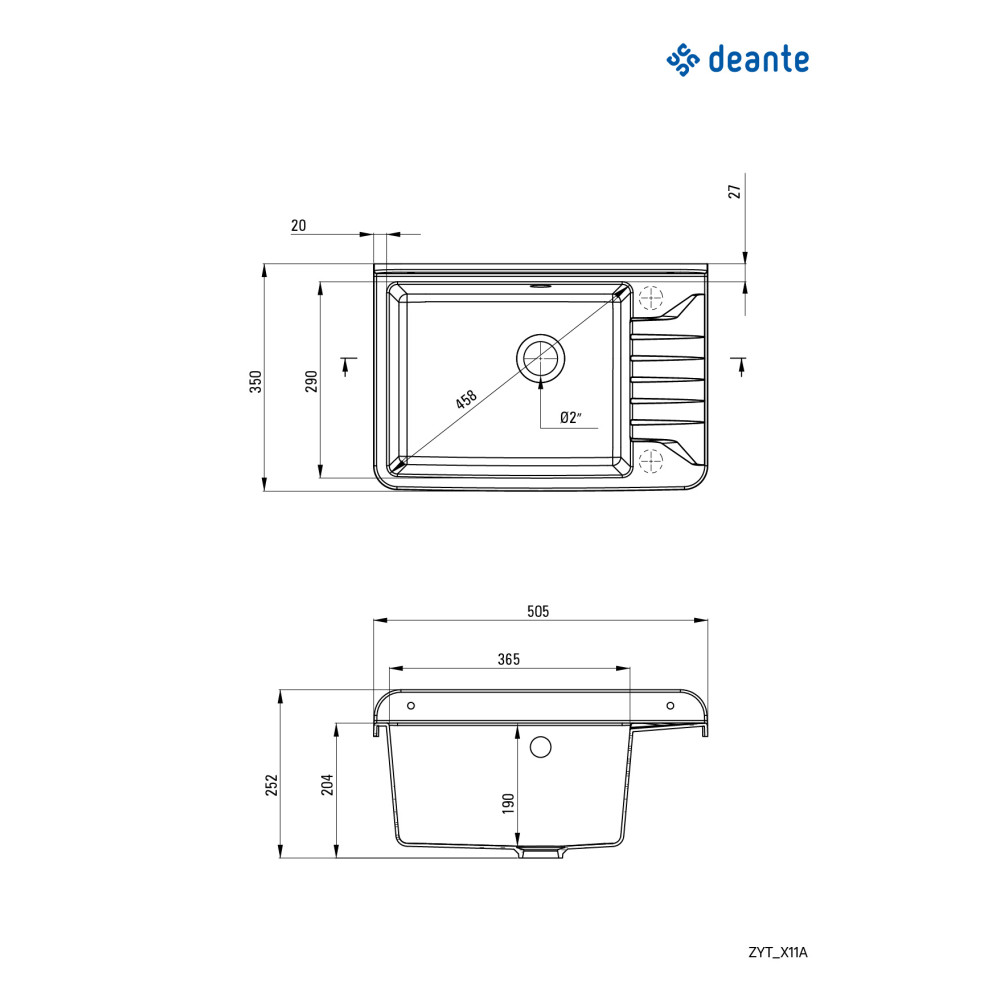 Кухонная мойка DEANTE Garden ZYT_211A