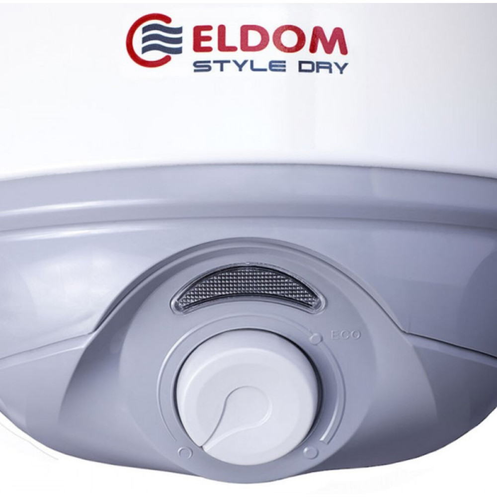 Водонагреватель Eldom STYLE DRY 80 л, 2,0 кВт, "сухой" ТЭН, вертикальный, цилиндрический, белый (72265WD)