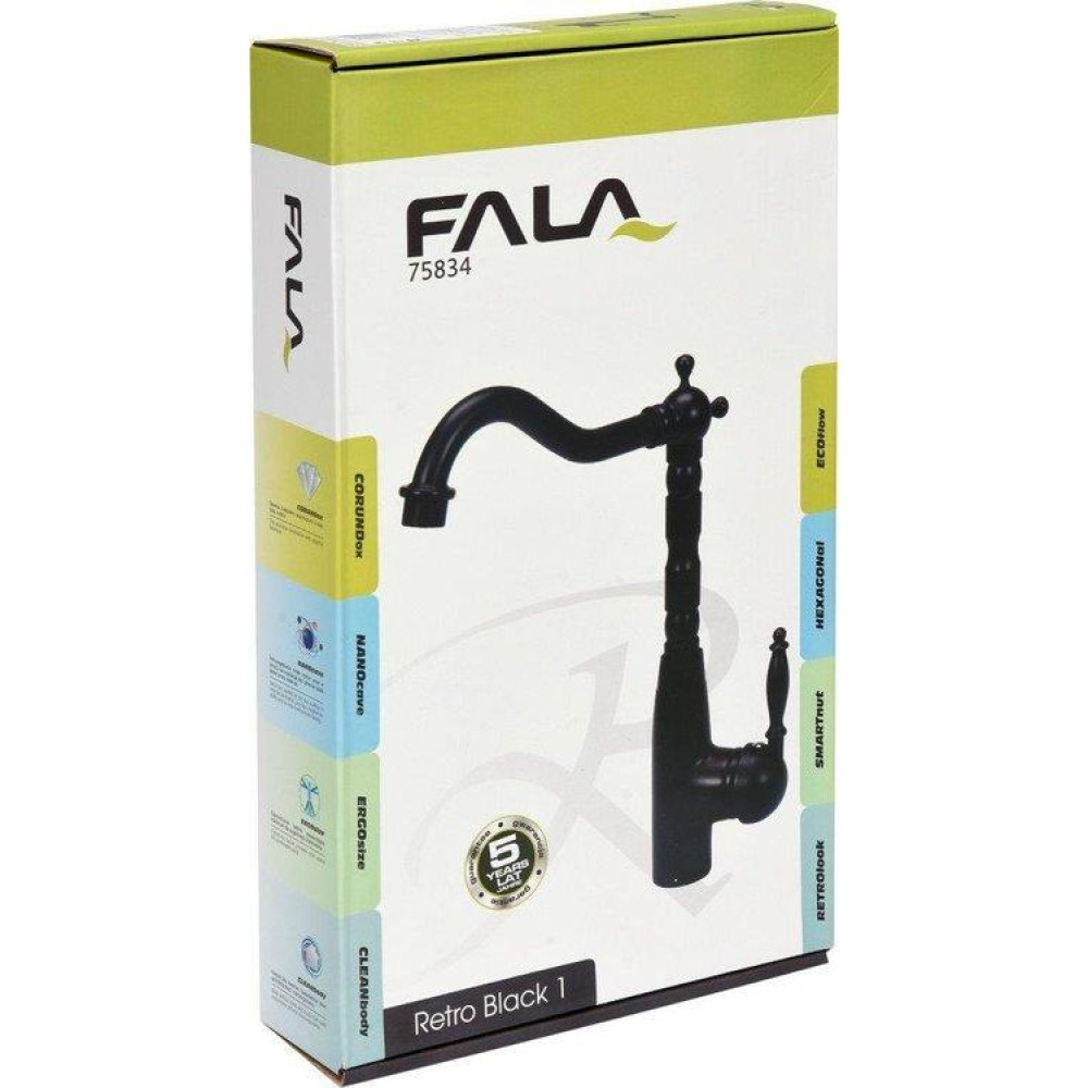 Змішувач для кухонної раковини FALA RETRO BLACK 1 75834