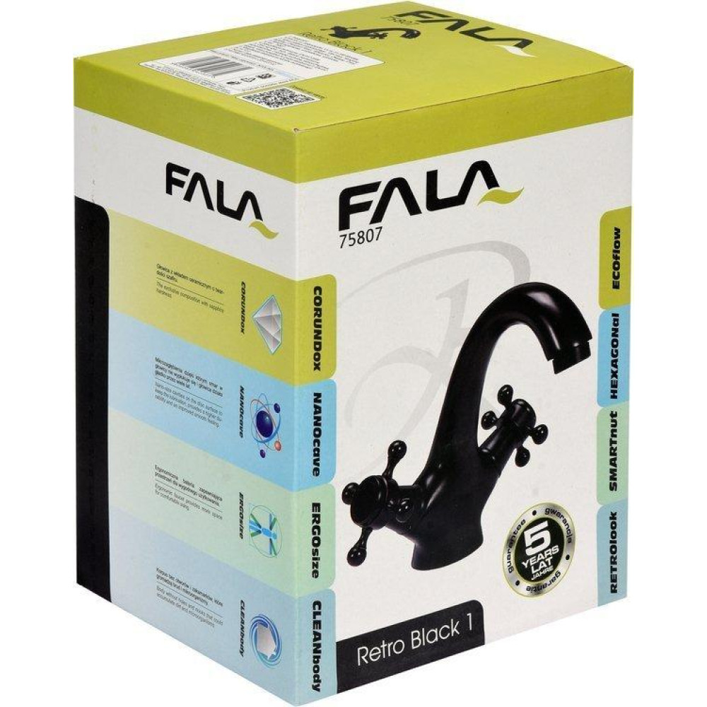Змішувач для раковини FALA RETRO BLACK 1 75807