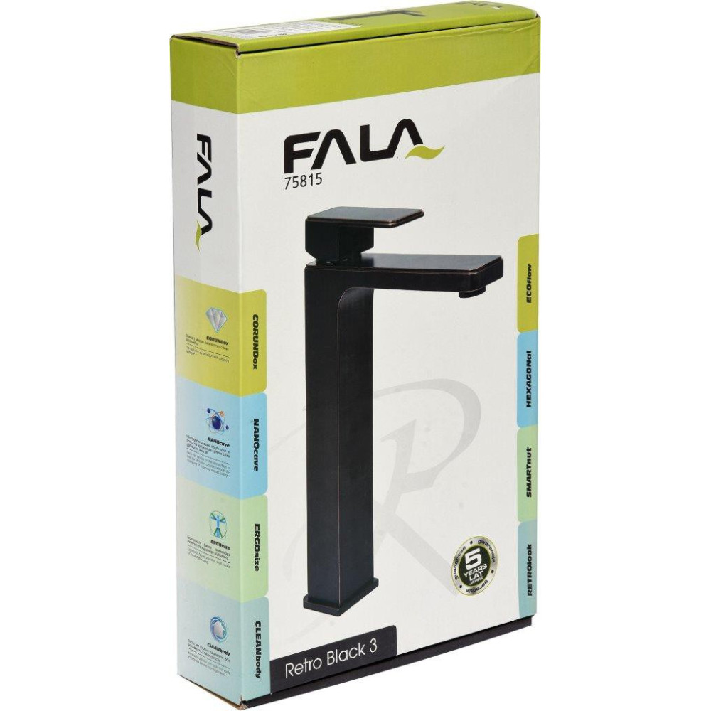 Змішувач для раковини FALA RETRO BLACK 3 75815