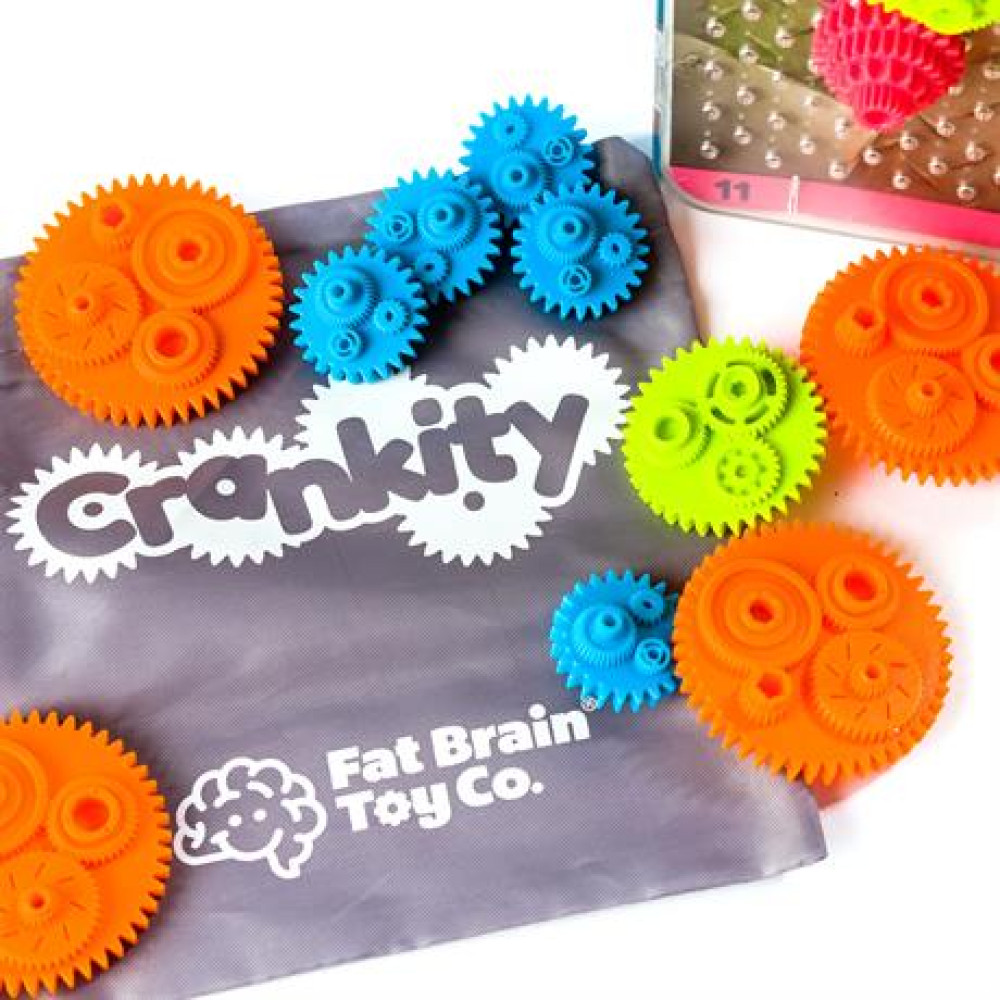 Головоломка Fat Brain Toys Різнокольорові шестерні Crankity (F140ML)