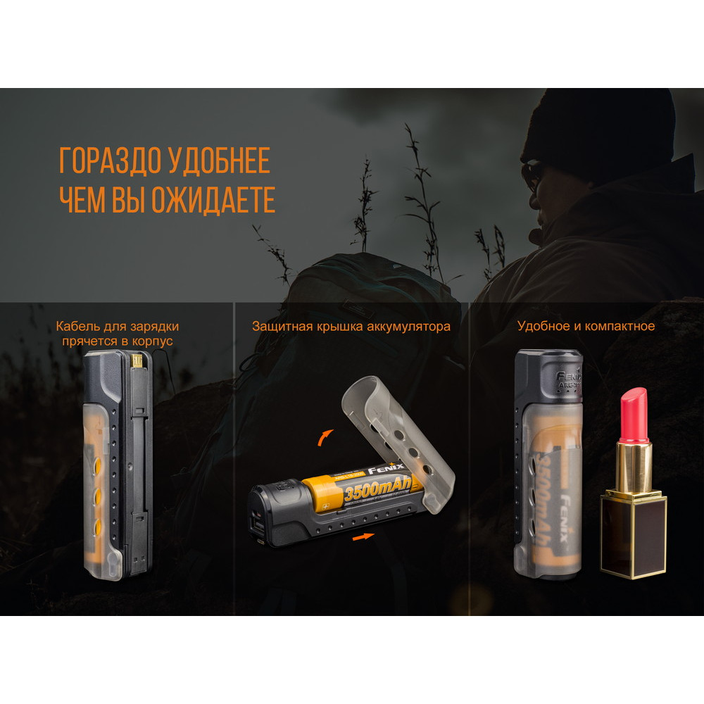 Зарядний пристрій Fenix + акумулятор Fenix 3500 mAh ARE-X11set