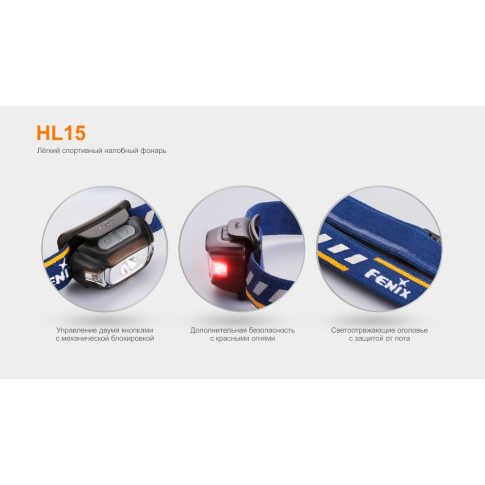Ліхтар налобний Fenix HL15bk