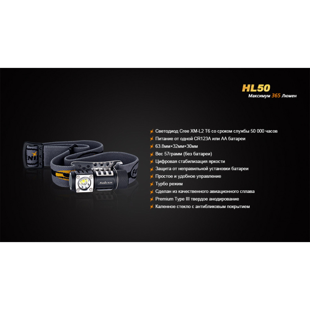 Ліхтар налобний Fenix V2.0 HL50
