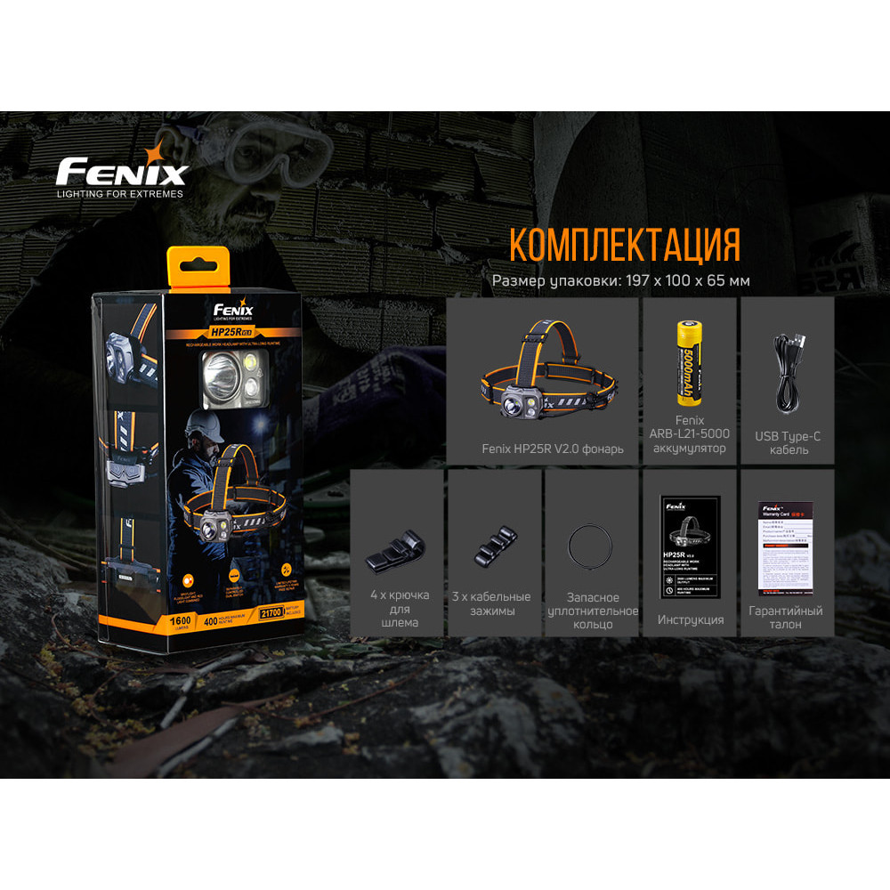 Ліхтар налобний Fenix V2.0 HP25RV20