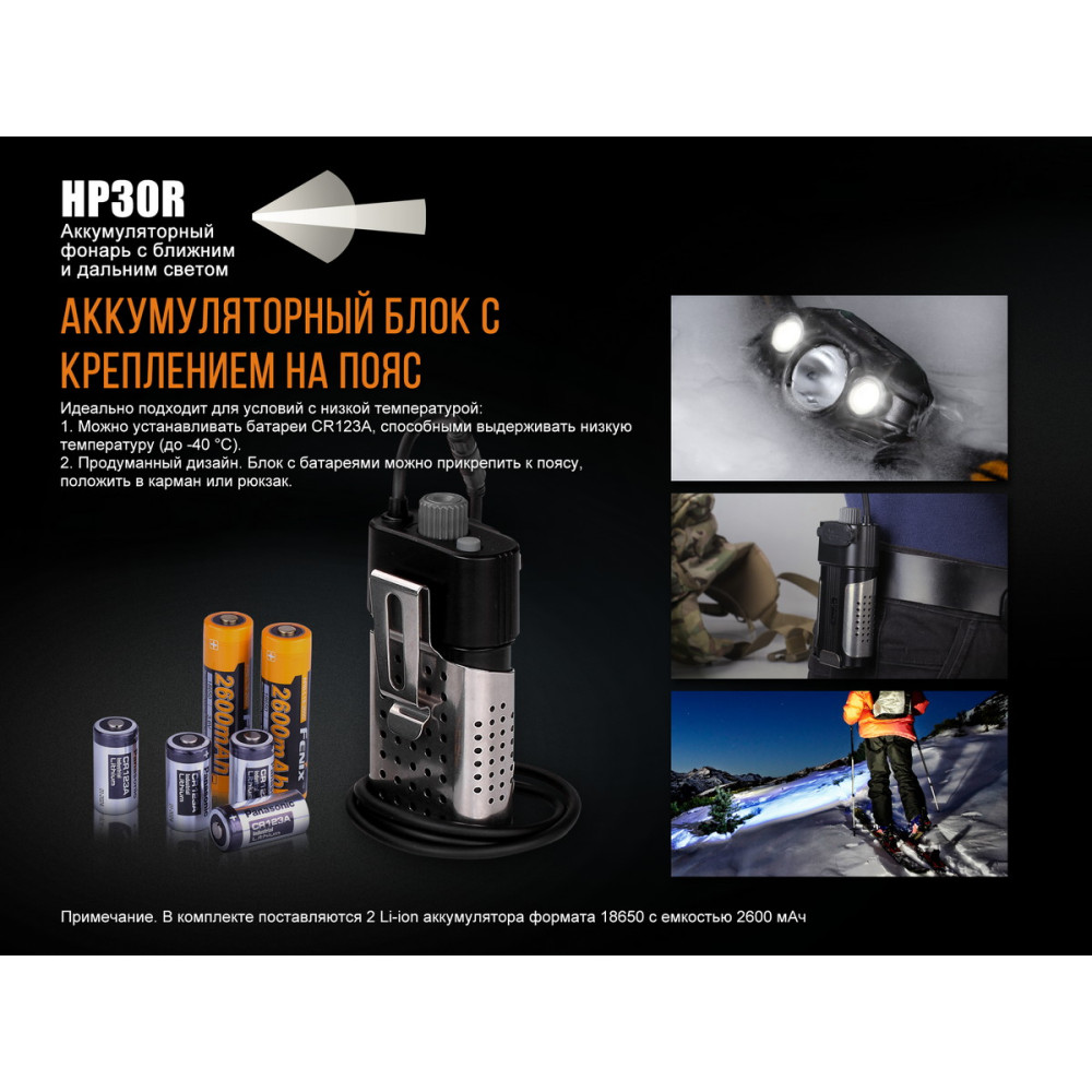 Ліхтар налобний Fenix V2.0 HP30Rgrey