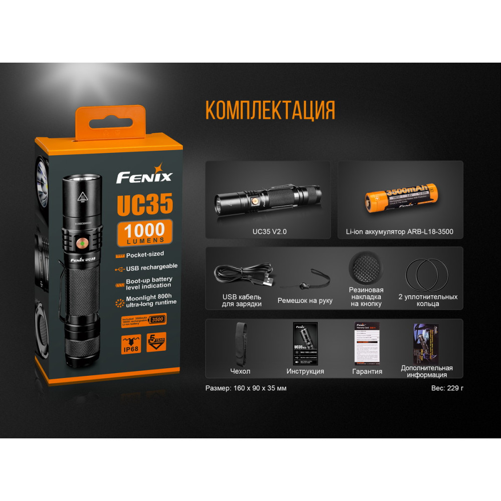 Ліхтар Fenix XP-L HI V3 UC35V20