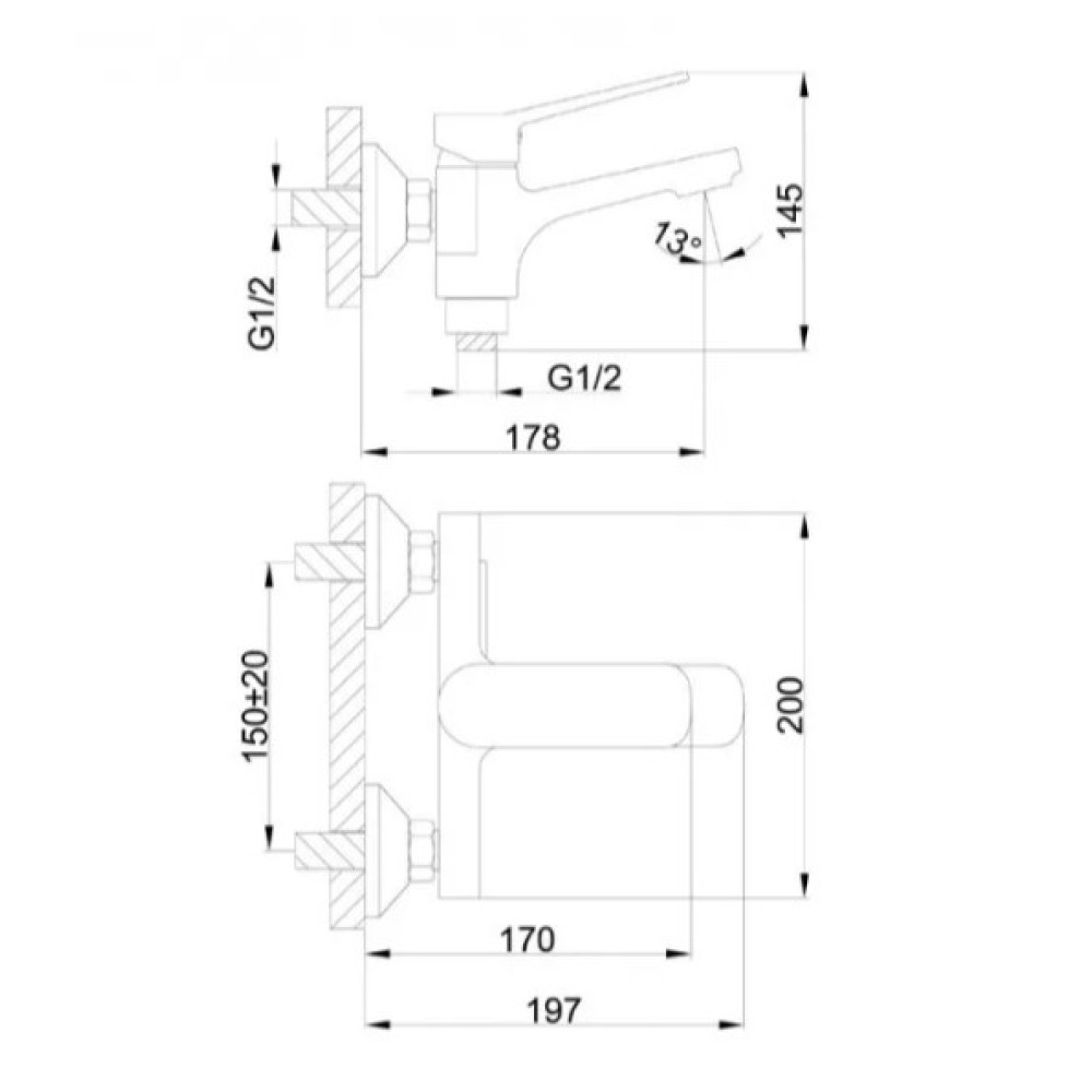 Смеситель для ванны Frap F3262