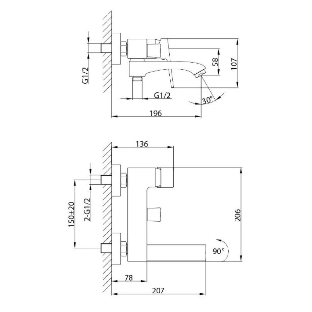 Смеситель для ванны Frap F3276-9