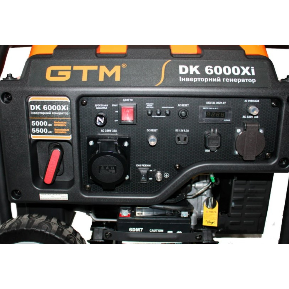 Генератор инверторный GTM 5,0/5,5 кВт, однофазный, ручной запуск (DK6000Xi)