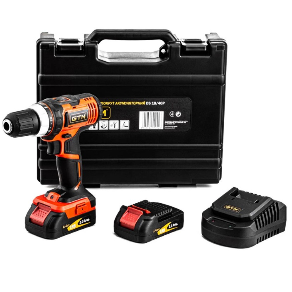 Дриль-шуруповерт акумуляторний GTM DS18/40P