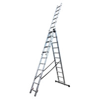 Лестница алюминиевая трехсекционная GTM KME311 3x11 ступеней 2.99-7.31м (KME311) (39948)