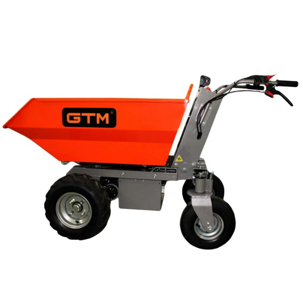 Самоходная строительная аккумуляторная тележка думпер GTM E50M/32A 500 кг на колесах.