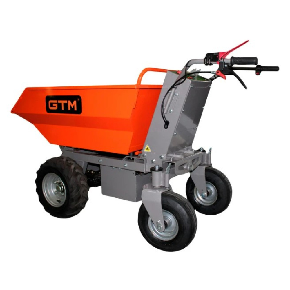 Самоходная строительная аккумуляторная тележка думпер GTM E50M/32A 500 кг на колесах.
