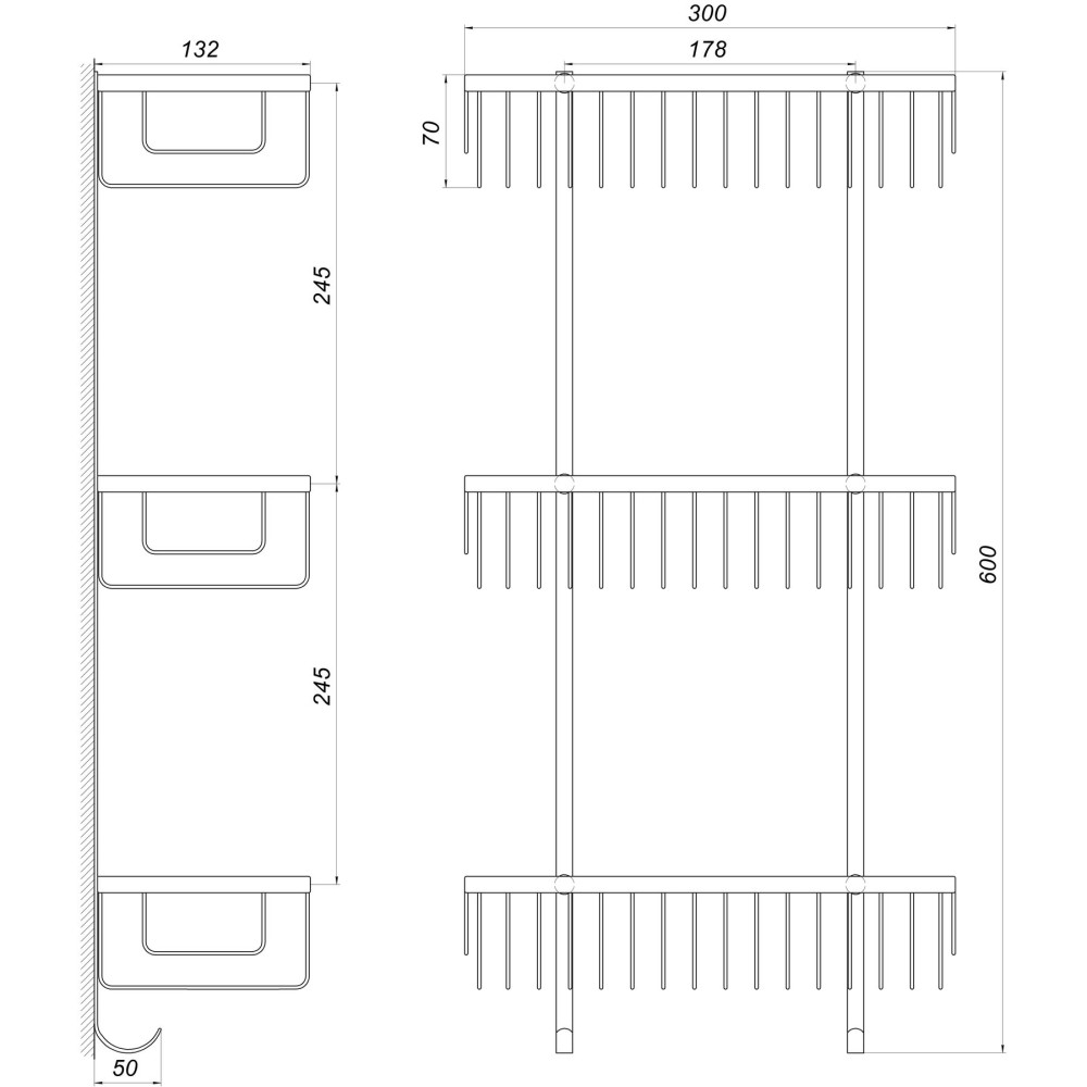 Поличка потрійна Globus Lux SQ9477
