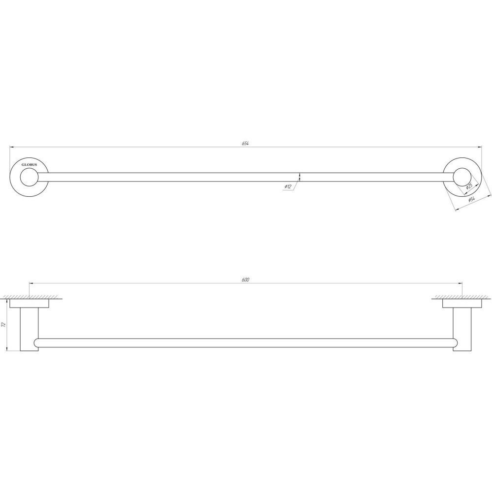 Полотенцедержатель Globus Lux SS 8402-60
