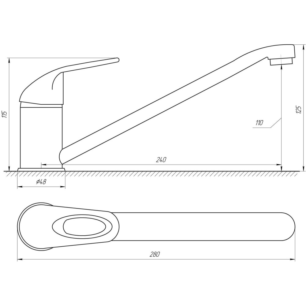 Смеситель для кухни Globus Lux Sena GS-103