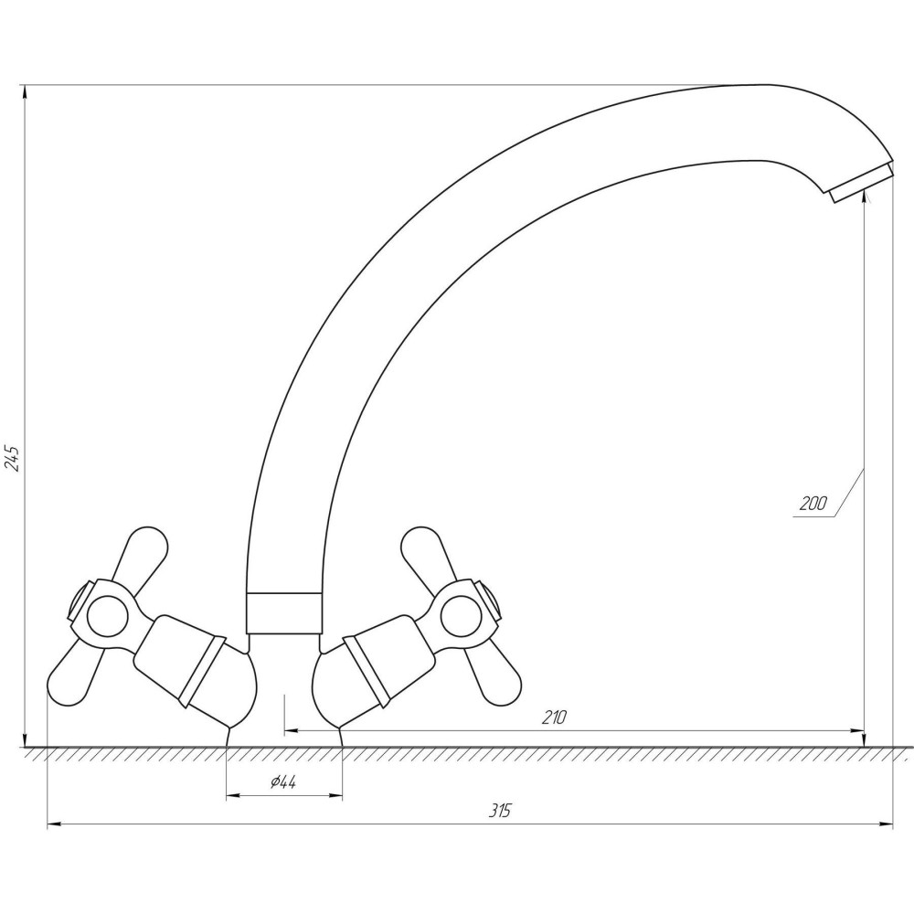 Смеситель для кухни Globus Lux GB-SHARM-0104-08-WH