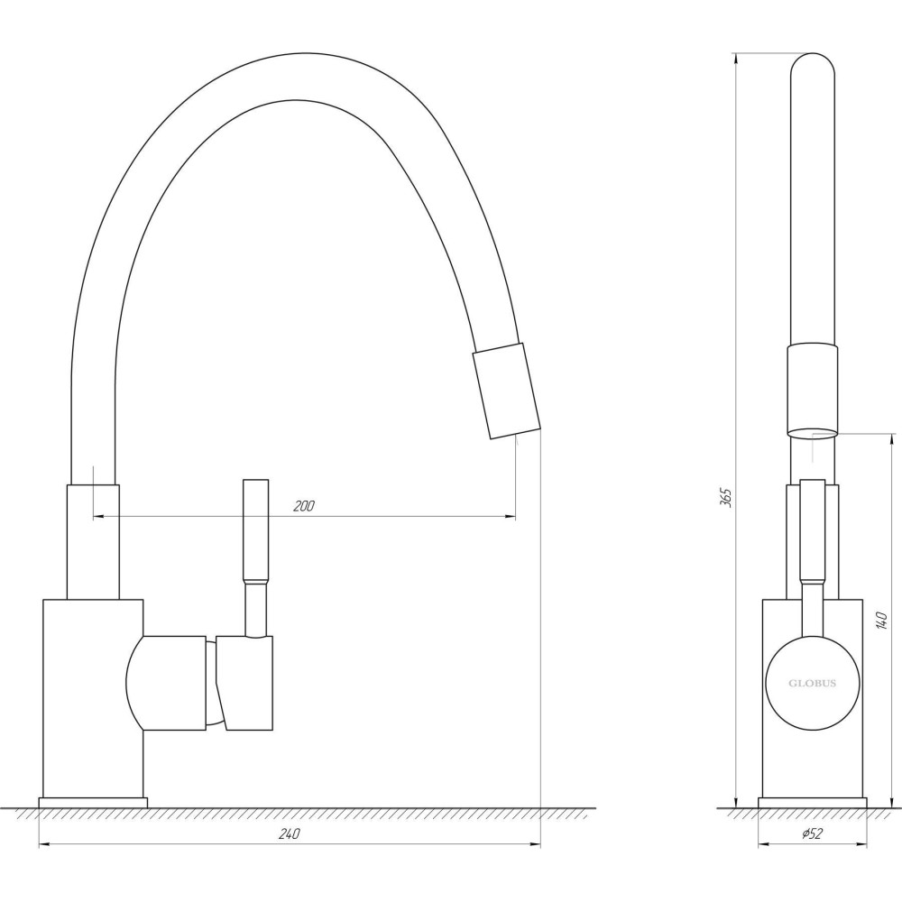 Смеситель для кухни Globus Lux LAZER GLLR-0203SG
