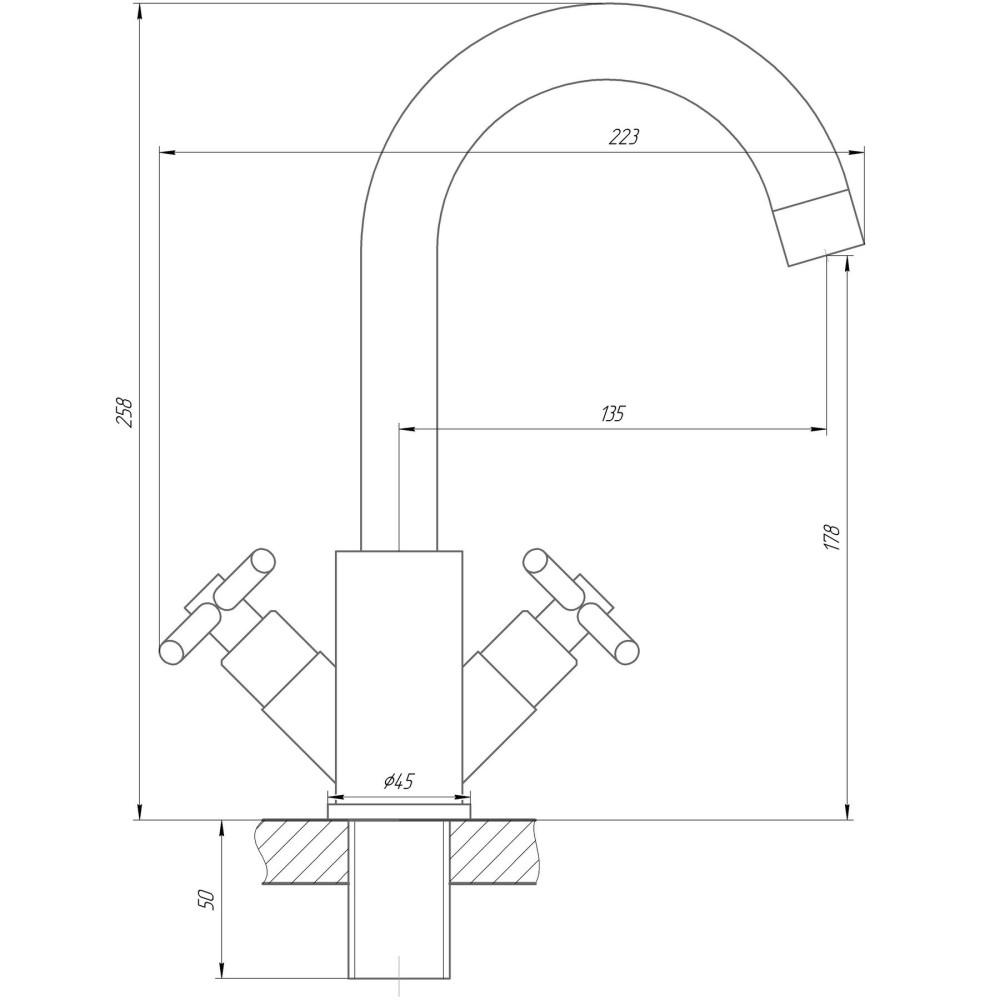Змішувач для раковини Globus Lux DUKAT SD4-101RS