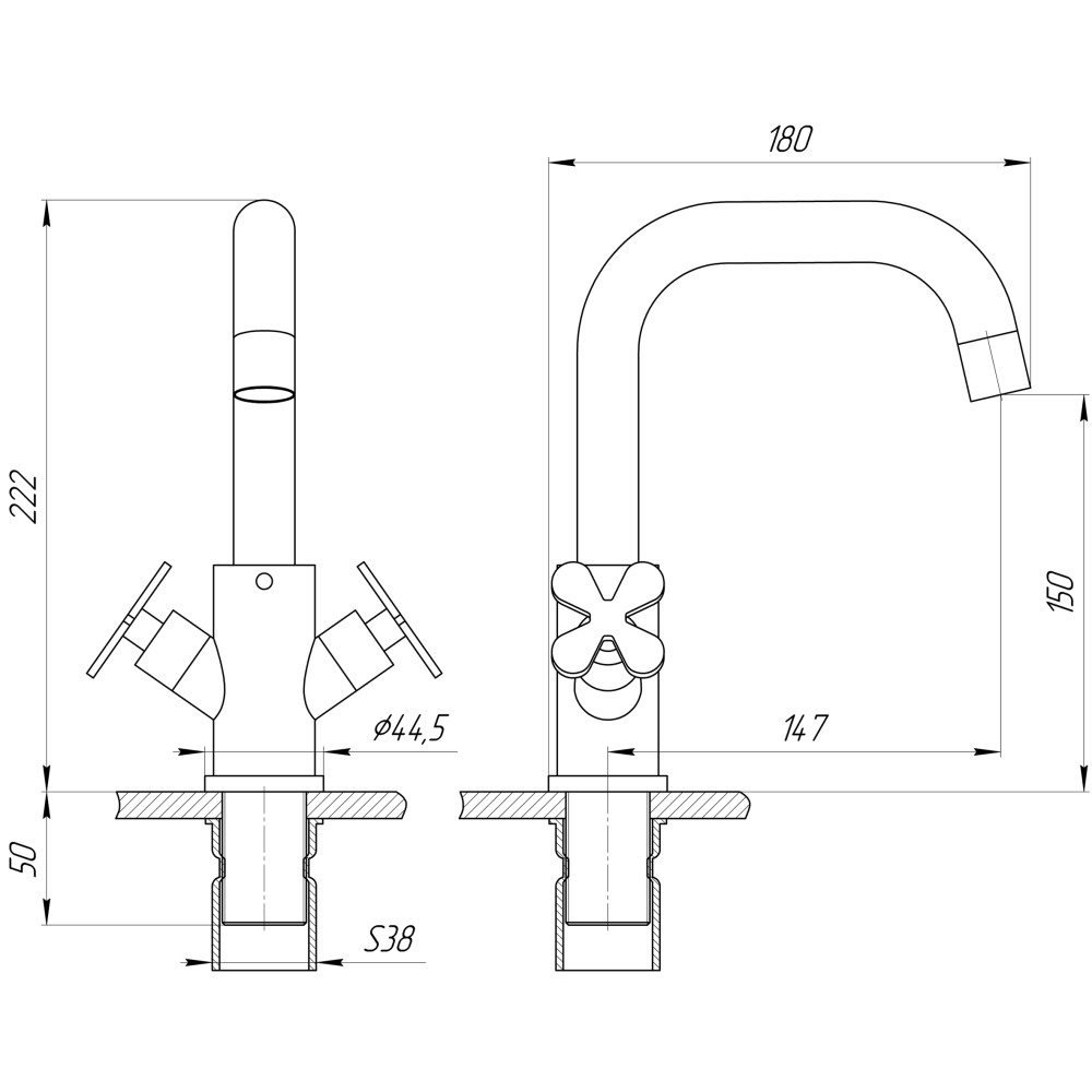 Змішувач для раковини Globus Lux DUKAT-8 SD8-101S