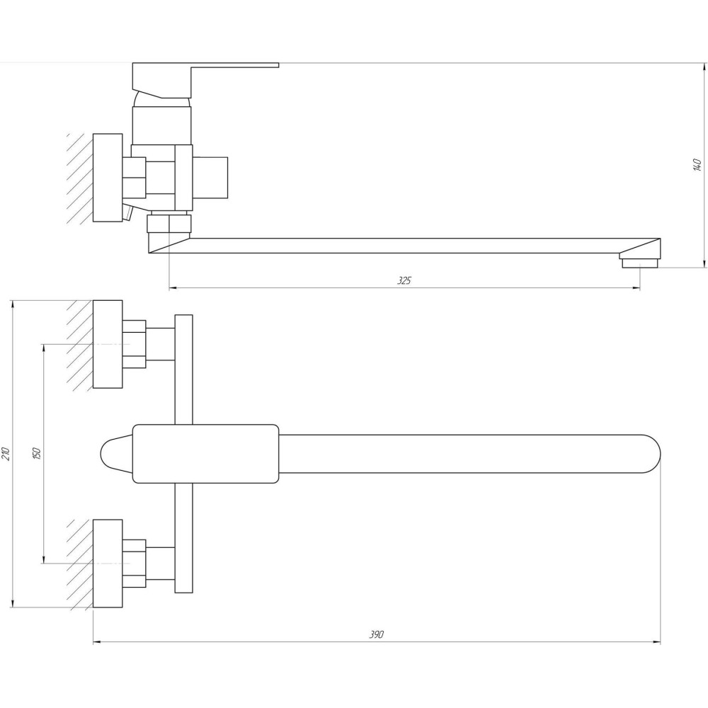 Змішувач для ванни Globus Lux Milano GLM-208N-11-Graphite