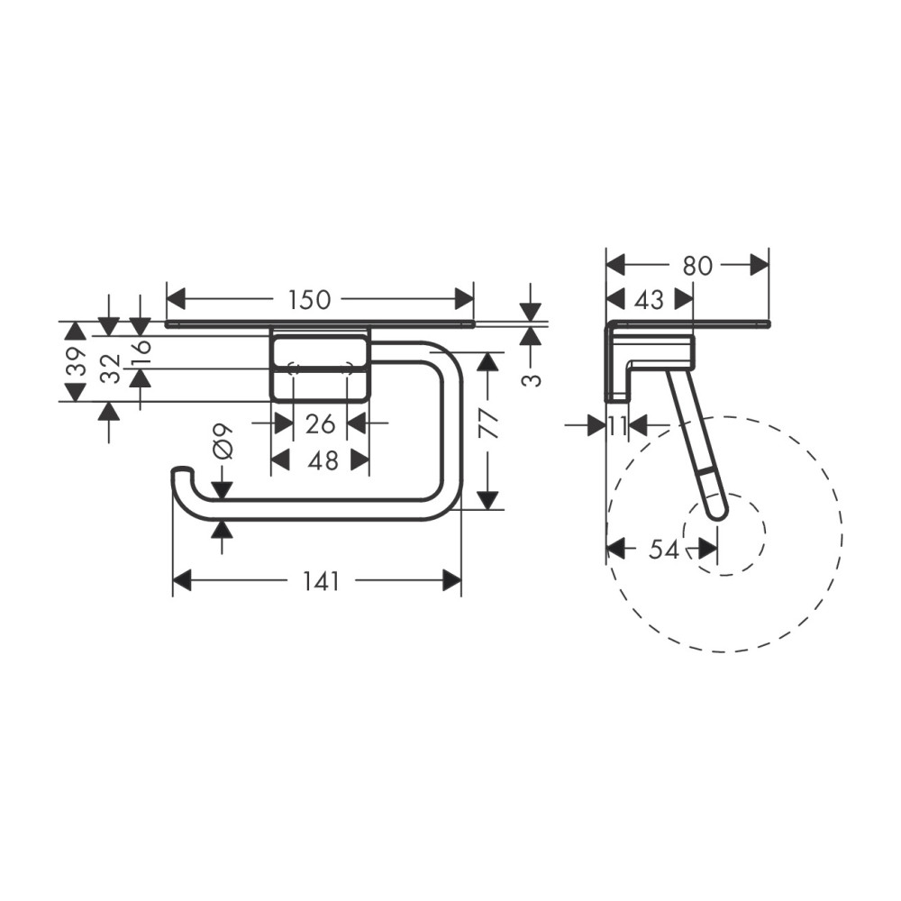Тримач для туалетного паперу Hansgrohe AddStoris (41772670)