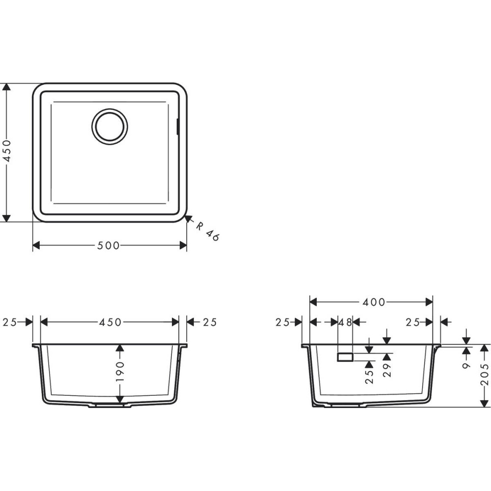 Мийка кухонна Hansgrohe S510-U450 43431170