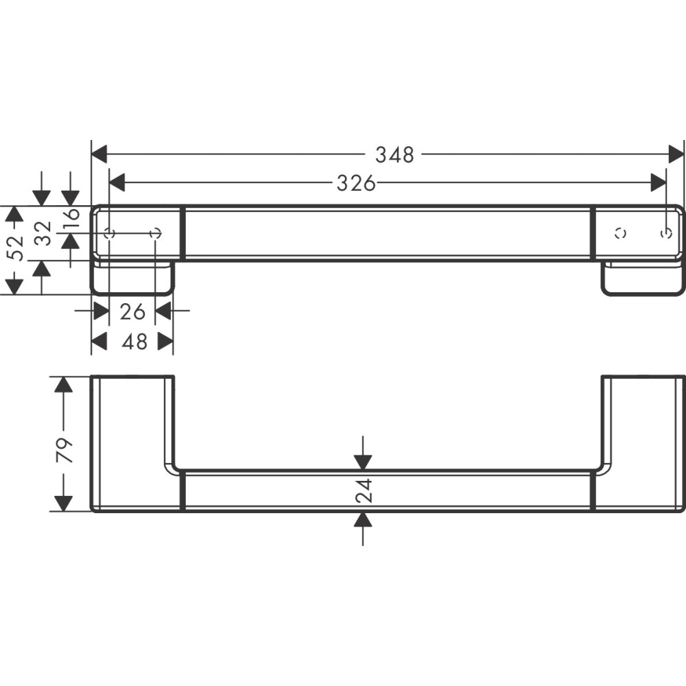 Поручень для ванної прямий Hansgrohe AddStoris (41744000)