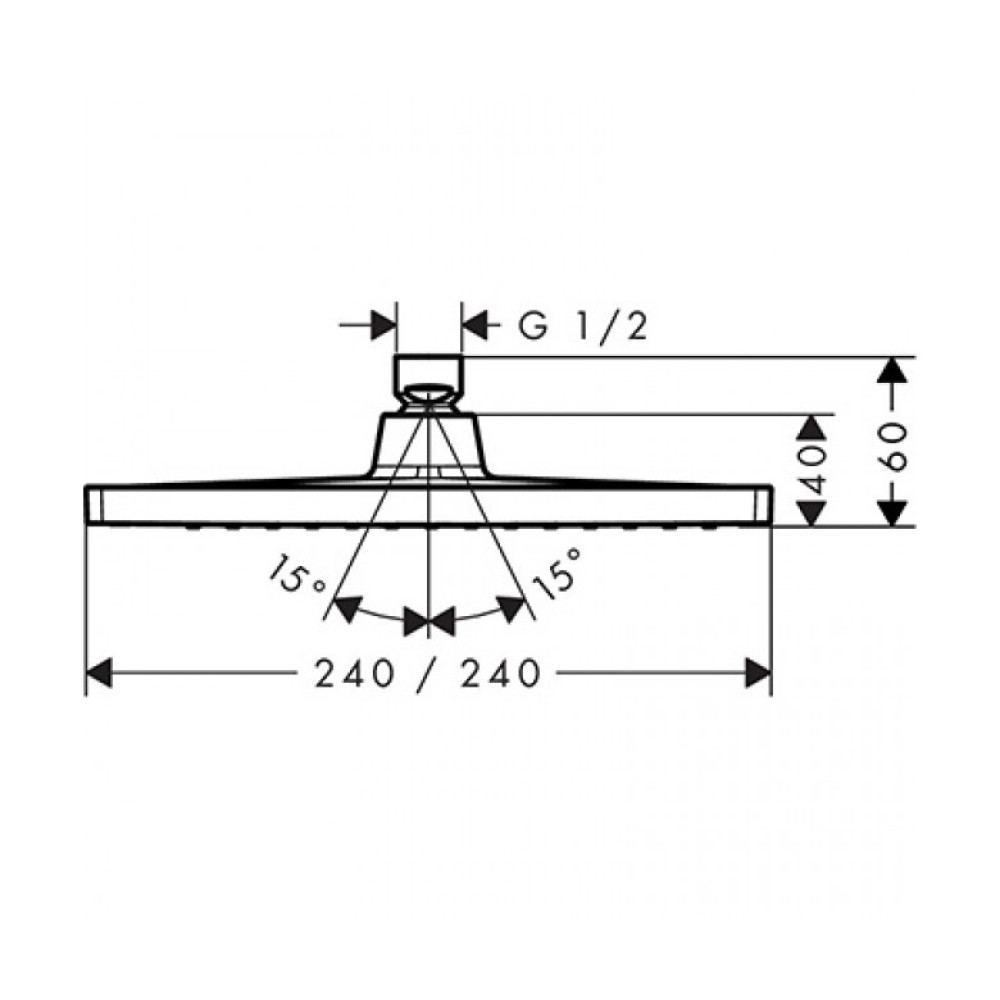Верхній душ Hansgrohe Crometta E 240 1jet (26726000)