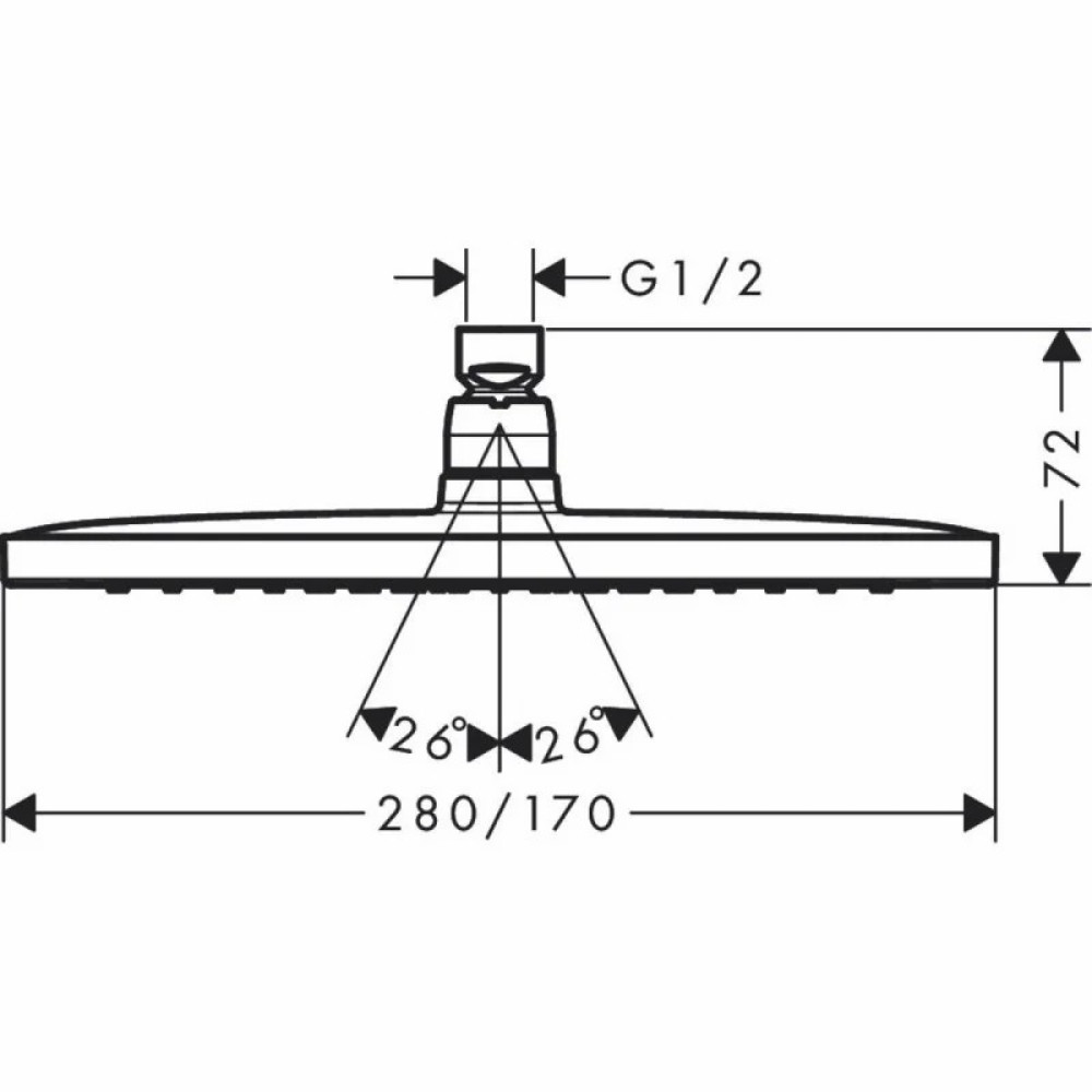 Верхній душ Hansgrohe Croma E 280 1jet (26257000)