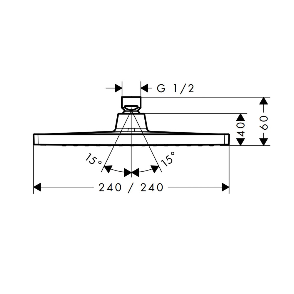 Верхній душ Hansgrohe Crometta E 240 1jet (26726670)