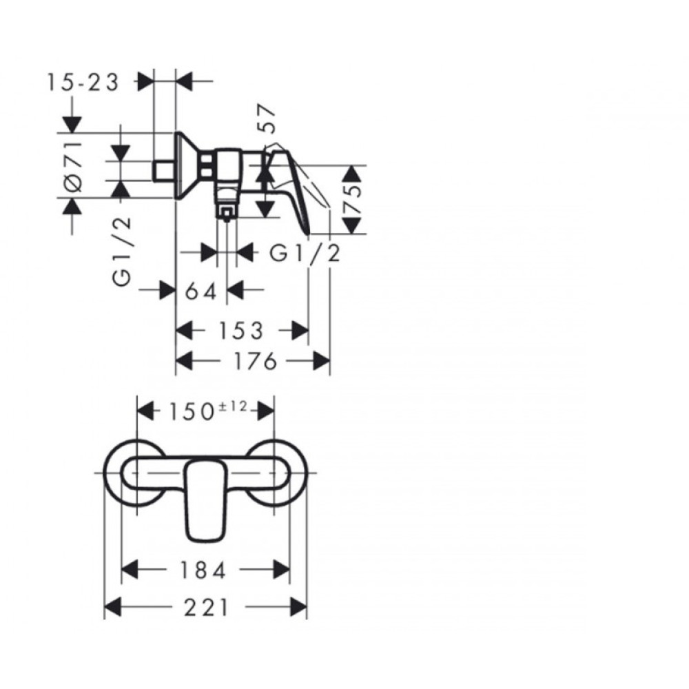 Змішувач для душа Hansgrohe Logis (71600000)