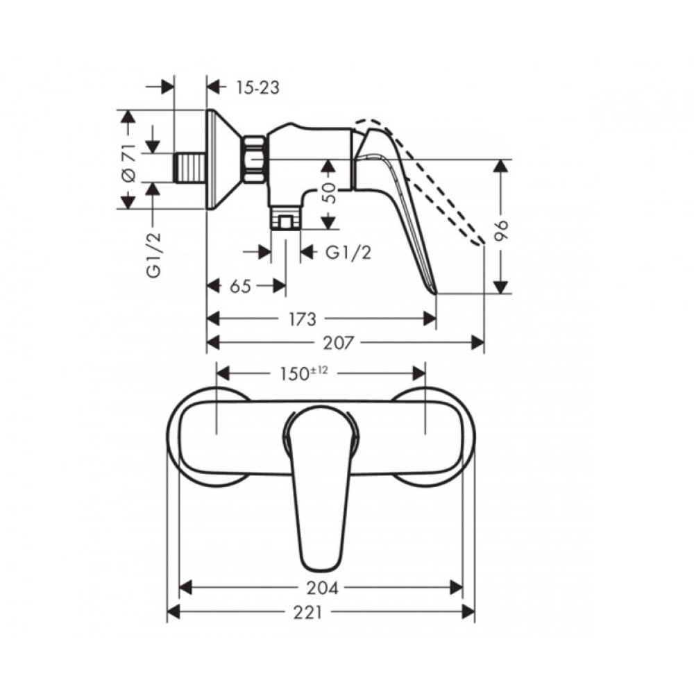 Змішувач для душа Hansgrohe Novus (71060000)