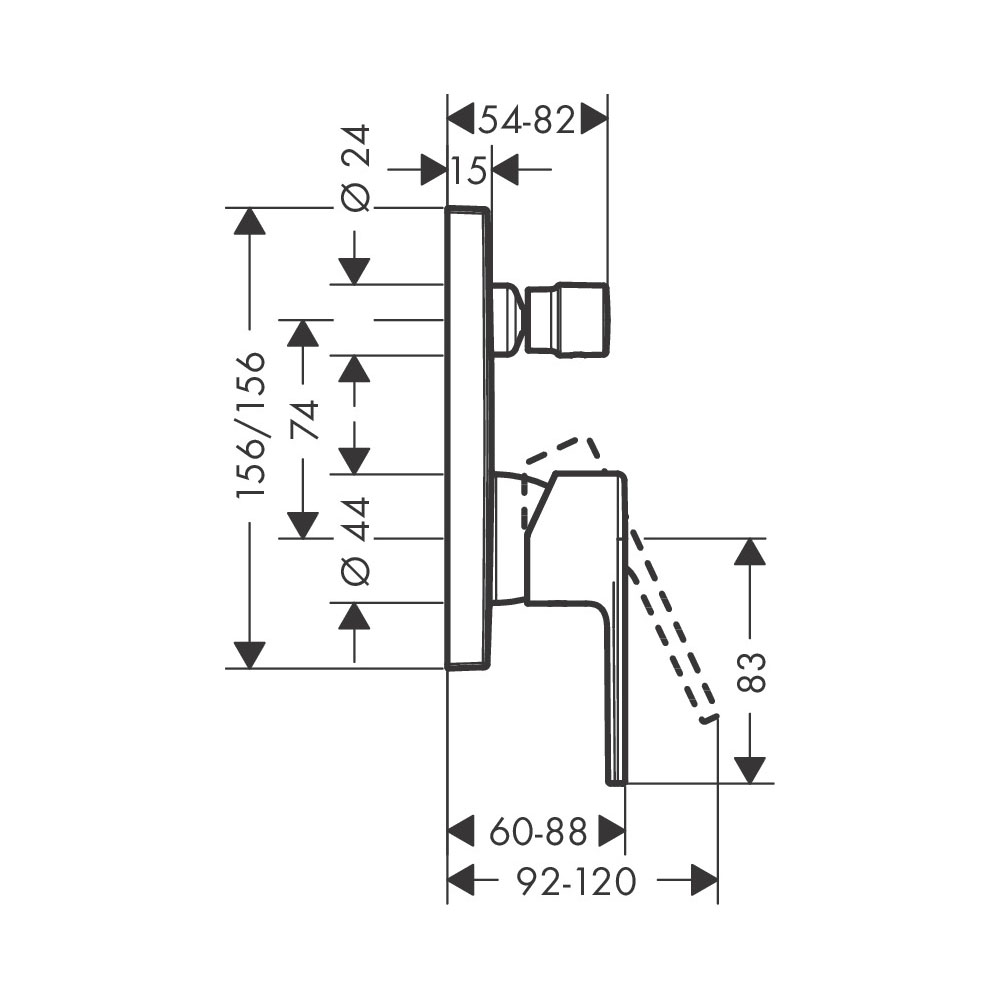 Змішувач для душа Hansgrohe Vernis Shape (71468000)