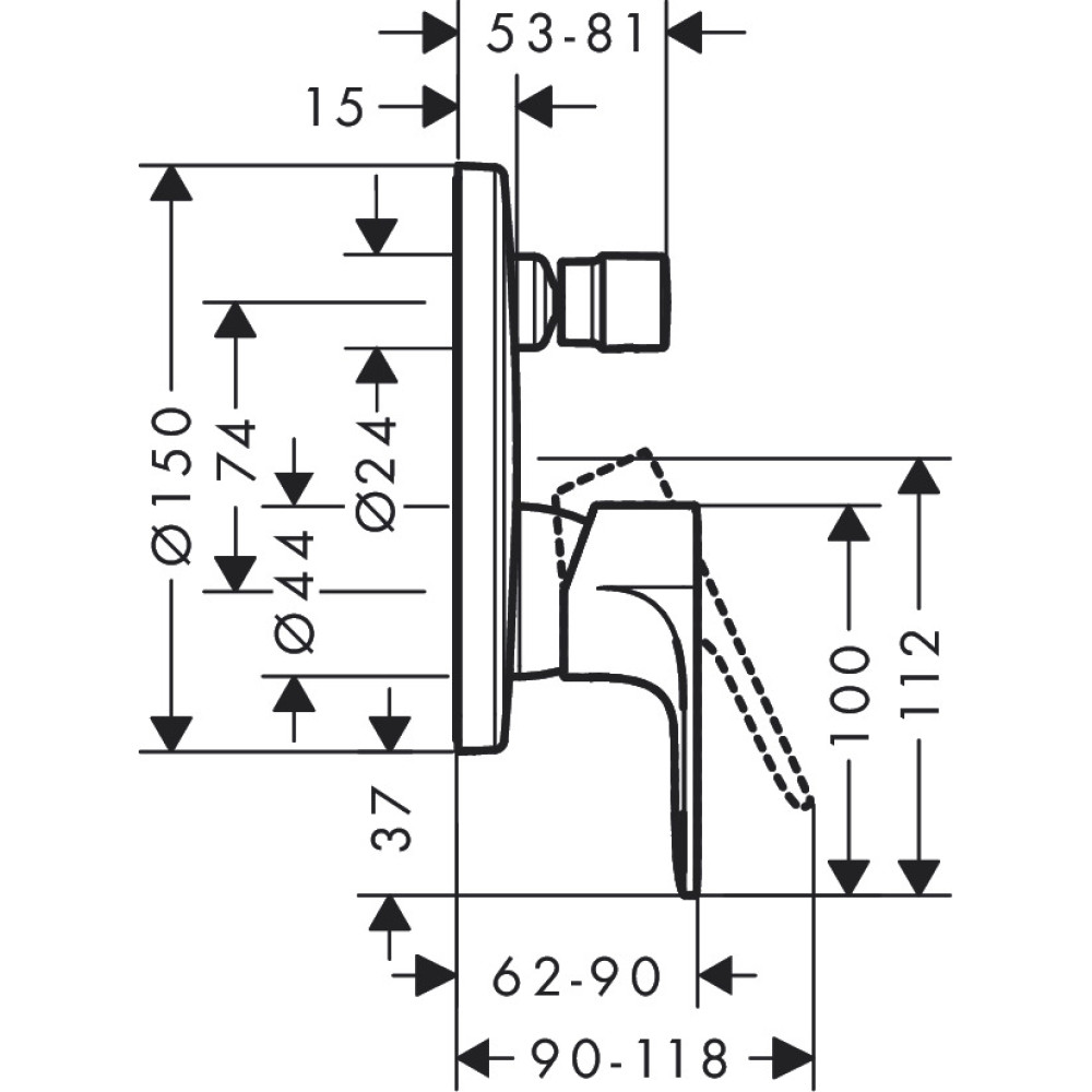 Змішувач для душа Hansgrohe Rebris S (72466670)